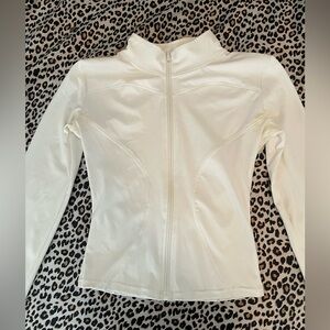 Athletic white zip up jacket